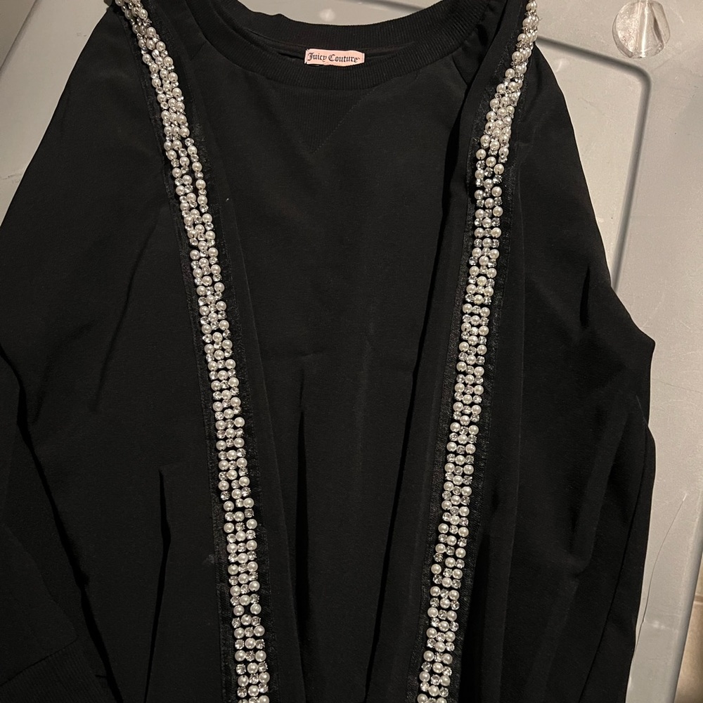 - Rhinestones and pearls on top shirt